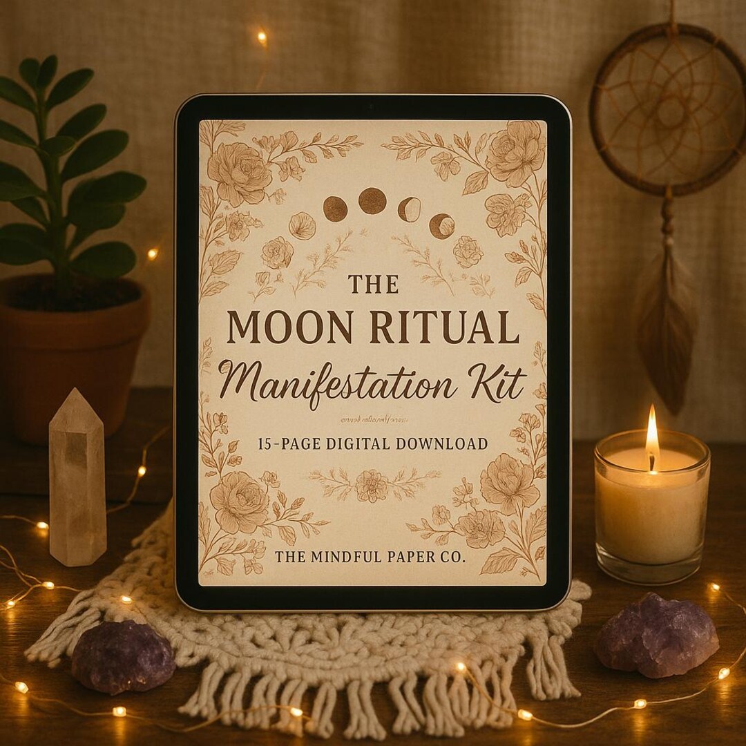 Moon Ritual Manifestation Kit: Lunar Journal, Moon Phase Tracker ...