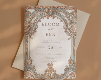 Elegant Baroque Wedding Invitation: Vintage Ornate Arch (Digital Download)