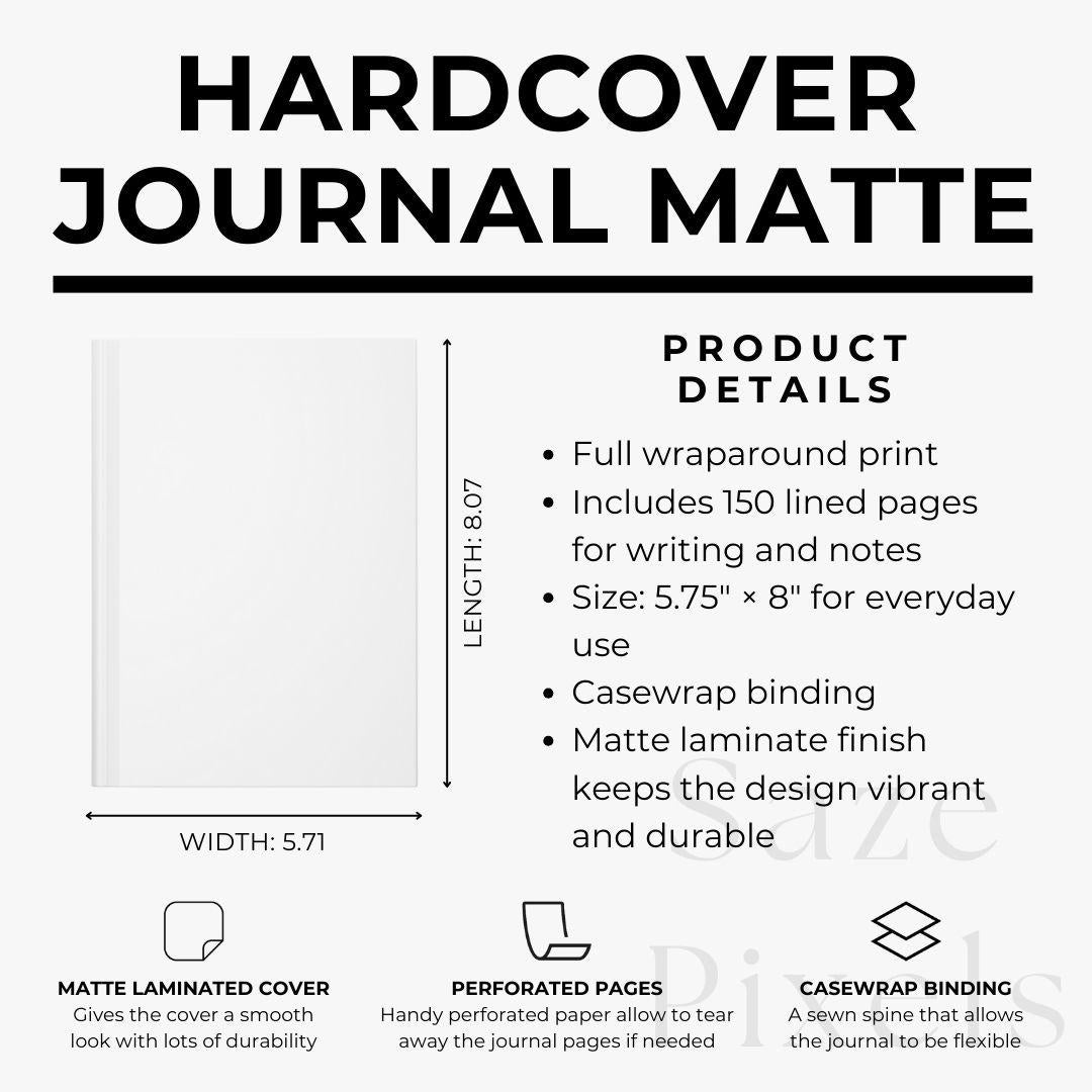 Matte Cover Journal Hardcover Journal Matte Product Detail Template, Journal Listing Image ...