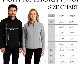 Semi-editable Port Authority K807 Size + Color Chart • Port
