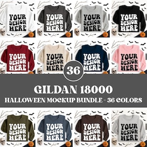 Halloween Gildan 18000 Mockup, Gildan 18000 Mockup Bundle, Flat Lay Gildan 18000 Mockup, Gildan Mockup, Gildan Crewneck T-Shirt Mockup