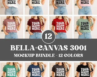 Bella Canvas 3001 Shirt Mockup Bundle, 3001 Shirt Mockup Bundle, BC 3001 Shirt Mockup Bundle, Unisex Model Shirt Mockup, Bella Canvas Bundle