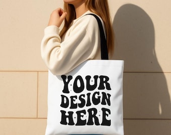 AOP Tote Bag Mockup, Black Strap Tote Bag Mockup, Shopping Tote Mockup, Black Handle Tote Mockup, Tote Bag (AOP) Mockup, Natural Tote Mockup