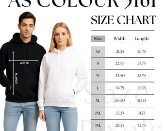 AS Colour 5161 Size Chart | Unisex Oversized Hoodie Size Chart