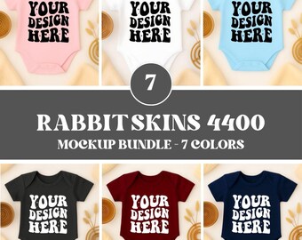 Rabbit Skins 4400 Mockup Bundle, Flatlay 4400 Mock Up, 4400 White Baby Flatlay Mock-up, Bodysuit Mock-up, Baby Mockup, Toddler Mockup Bundle