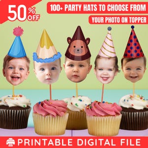 Custom Cupcake Topper, Cupcake Topper Face, Face Cupcake Topper,Photo Cupcake Topper,Personalized Photo Cupcake Topper,Photo Birthday Topper