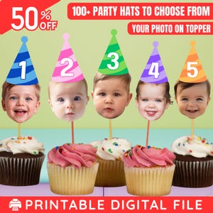 Cupcake Topper Face, Custom Cupcake Topper, Face Cupcake Topper,Photo Cupcake Topper,Personalized Photo Cupcake Topper,Photo Birthday Topper