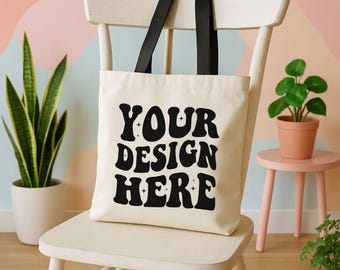 AOP Tote Bag Mockup, Black Strap Tote Bag Mockup, Tote Bag (AOP) Mockup, Black Handle Tote Mockup, Natural Tote Mockup, Shopping Tote Mockup