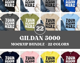 Gildan 5000 Mockup, Gildan 5000 Mockup Bundle, Flat Lay Gildan 5000 Mockup, Gildan 5000, Gildan Mockup, Gildan Crewneck T-Shirt Mockup