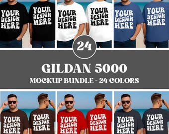 Modelbundel Gildan 5000 heren, model Gildan 5000 heren, model T-shirt G5000 heren heren, mockup Gildan 5000 heren herenmodel, mockup shirt G5000