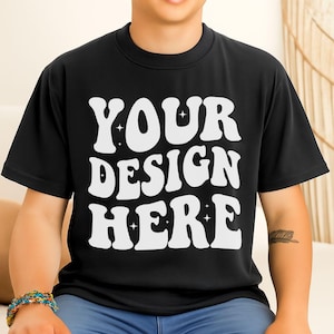 Comfort Colors C1717 Schwarz Tshirt Mockup, Comfort Colors 1717 T-Shirt Mockup, 1717 Herren Schwarz Shirt Mockup, Male Model Mockup,T-Shirt Mockup