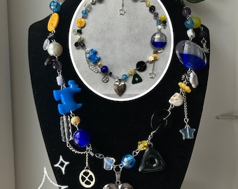 Coraline inspired charm necklace
