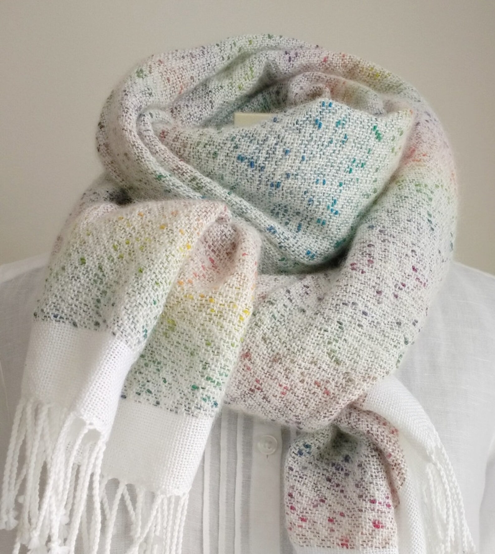 Silk Wool Shawl, Large Size, Confetti