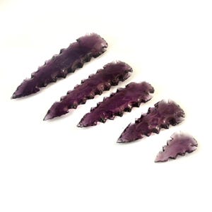 Handmade Purple Glass Arrowhead – Flint Stone Arrow, Crystal Arrow, Gift for Collectors&quot;