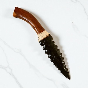 Handmade 10&quot; Black Obsidian Crystal Knife – Athame, Hunting Knife, Spiritual Gift for Her&quot;
