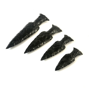 Large Black Obsidian Sword | Hand-Knapped Crystal Blade | Handmade Obsidian Knife | Quality Gemstone