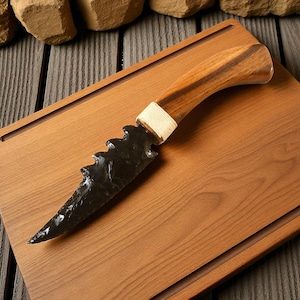 10 Inch Obsidian Handle Crystal Knife – Handmade Stone Blade, Metaphysical Tool, Witchy Decor,