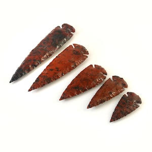 Handcrafted Mahogany Arrowhead – Stone Arrow, Spiritual Healing Crystals, Chakra Gift&quot;
