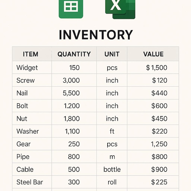 Inventory Tracker Spreadsheet Template | Stock Management Sheet ...