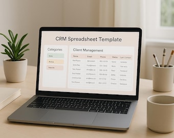CRM Spreadsheet Template | Client Management Excel | Lead Tracking System | Customer Database | Sales Pipeline Tracker