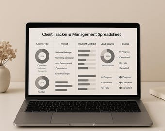 Client Tracker Spreadsheet | Excel CRM Template (Digital Download)