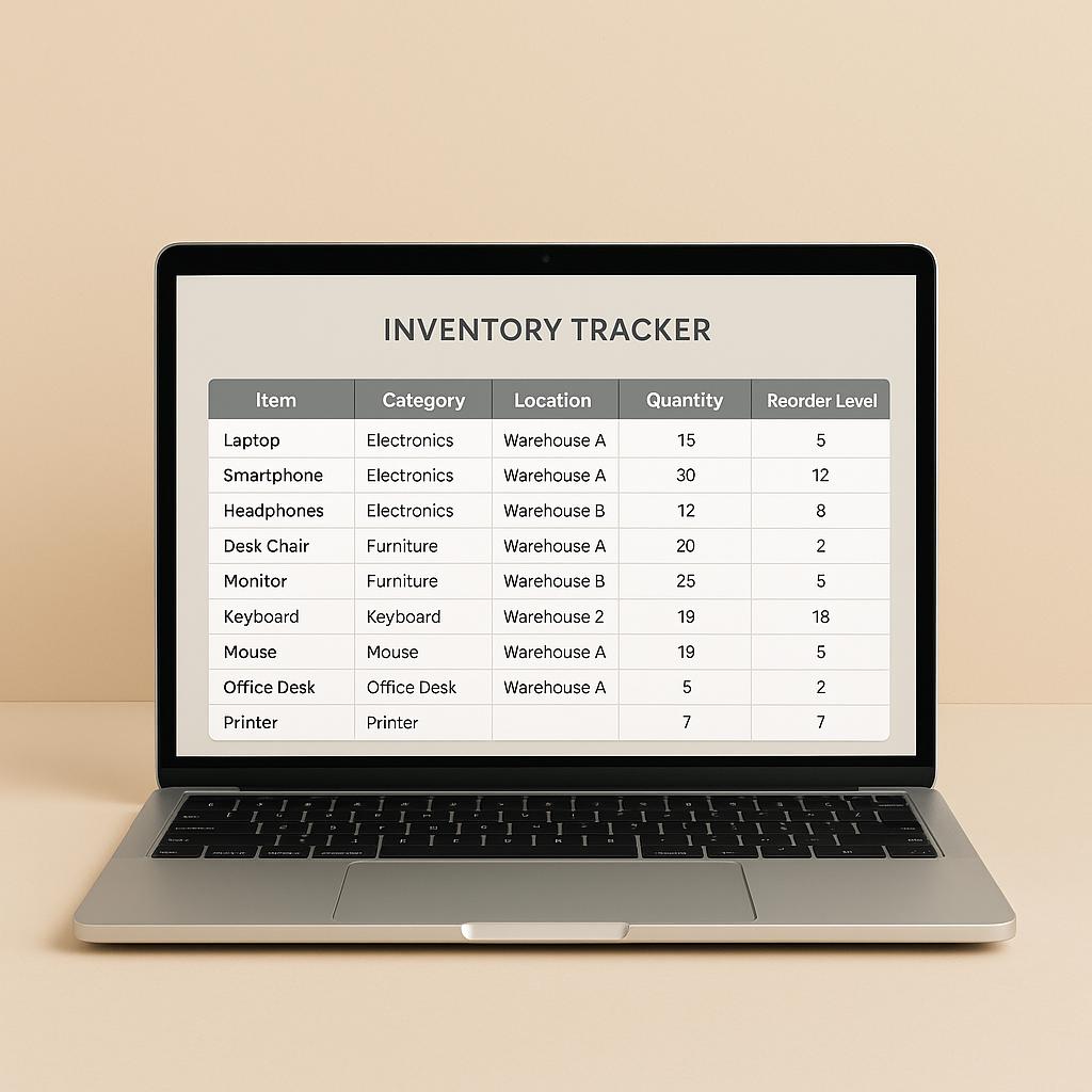 Inventory Tracker Spreadsheet Template | Stock Management Sheet ...