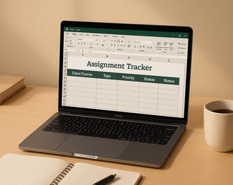 Assignment Tracker Excel | Student Planner Template | Homework & Project Organizer | Study Schedule Spreadsheet