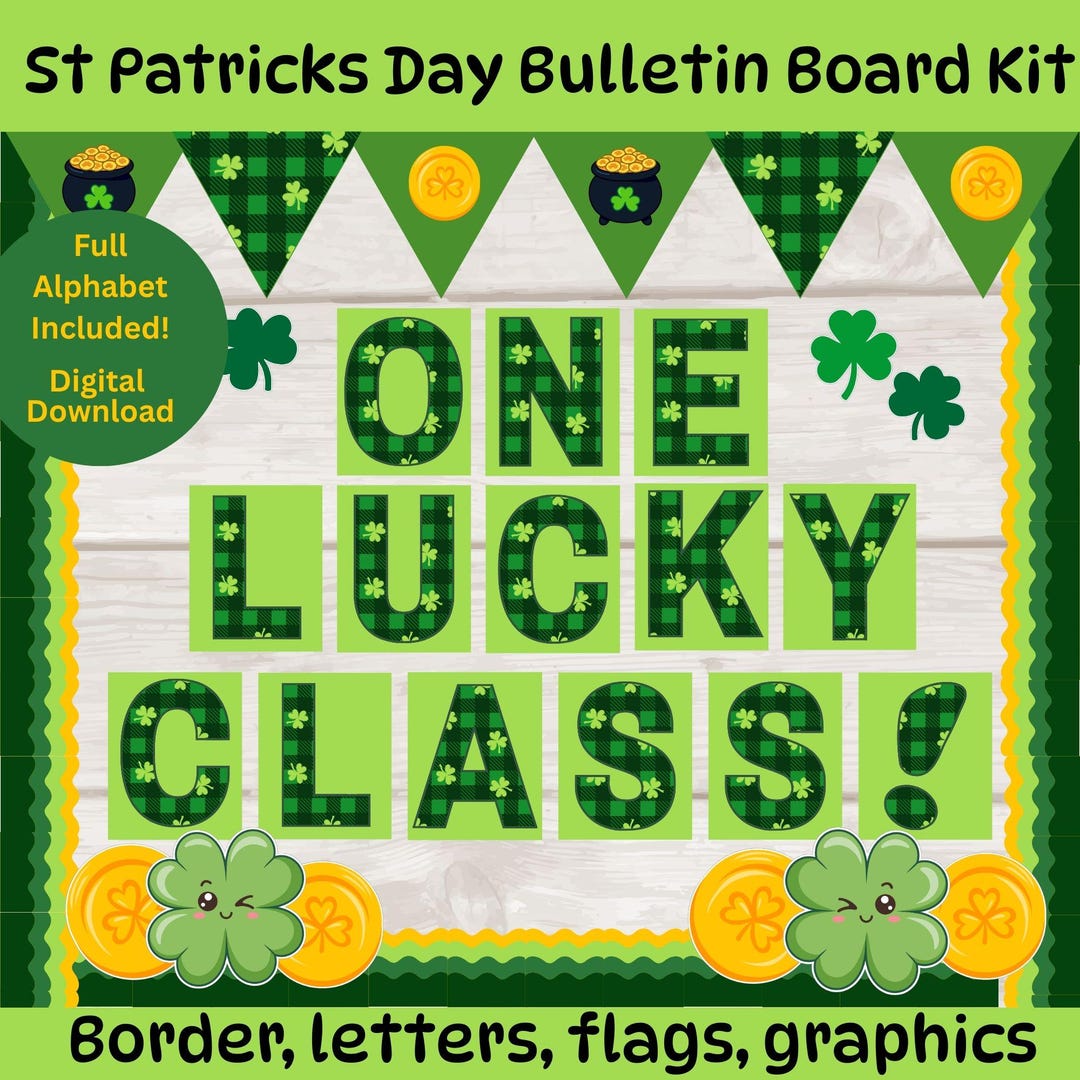 St Patrick's Day March Shamrock Bulletin Board Kit Door Decoration - Etsy