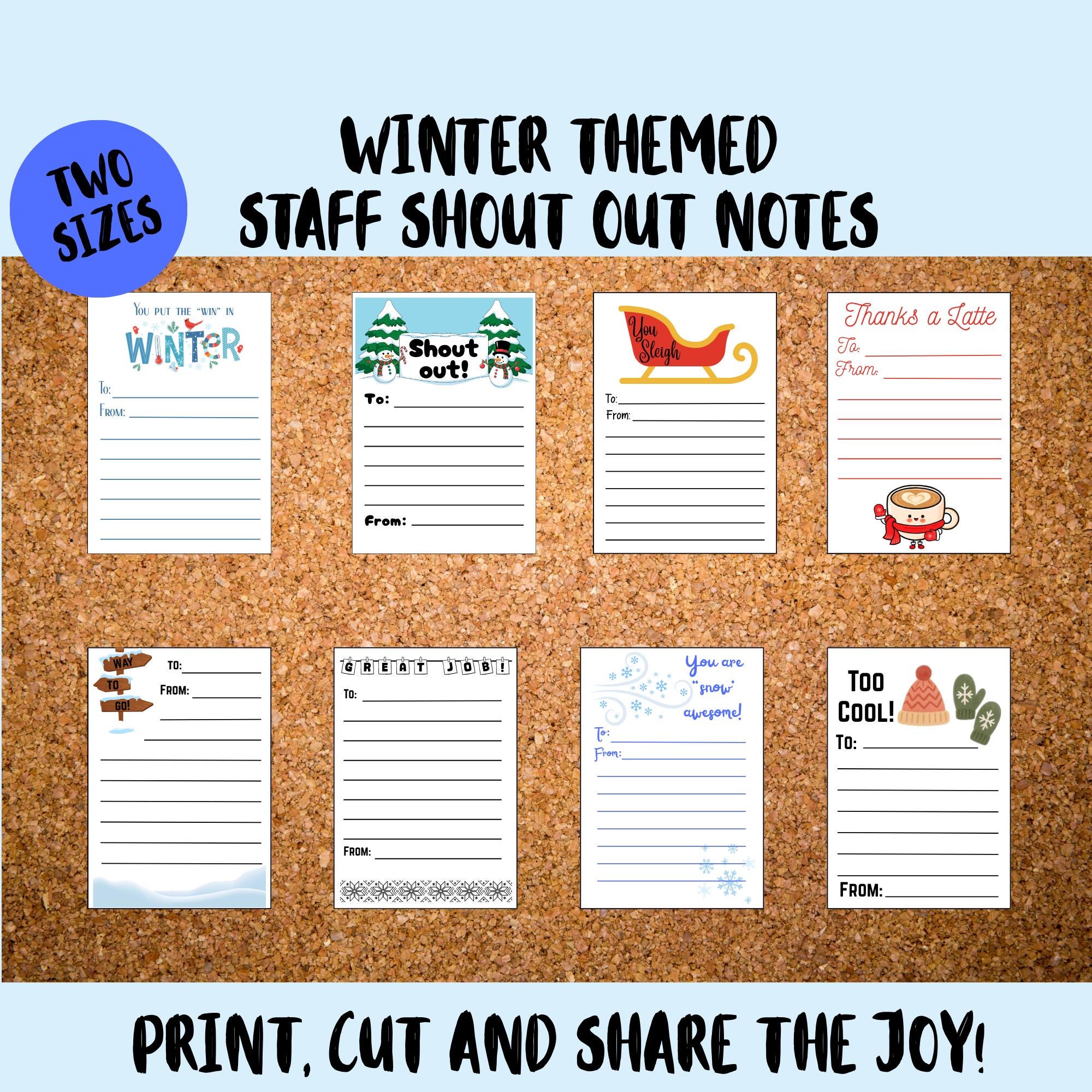 Staff shout out cards - Etsy België, image size:2000x2000