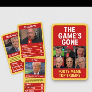 The Game's Gone - Football Meme Top Trumps | Jeu de cartes numérique imprimable | Cadeau de plaisanterie pour les fans de football