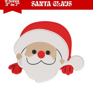 Santa Claus Embroidery Design: 9 Sizes, Machine Embroidery File (Instant Download)