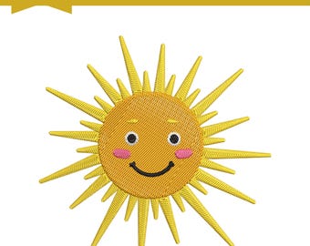 Mini Sun Embroidery Design, Machine Embroidery File, 6 Sizes, Instant Download
