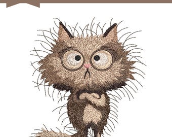 Katze, Stickdatei, 9 Größen, Stickdatei, 9 Größen