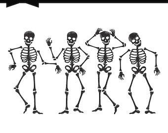 Skelett Stickmuster, Stickdatei, 9 Größen, Maschinenstickerei, Instant Download