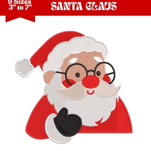 Christmas Santa Embroidery Design, Santa Claus Embroidery File, Christmas Embroidery Design, 9 Sizes, Instant Download