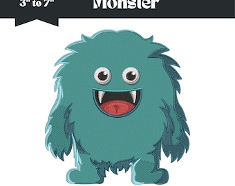 Monster Stickmuster, Stickdatei, Maschinenstickerei, 9 Größen, Maschinenstickerei, Instant Download