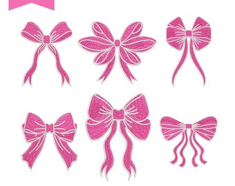 Bow Embroidery Design Bundle, Machine Embroidery Files, 9 Sizes (Instant Download)