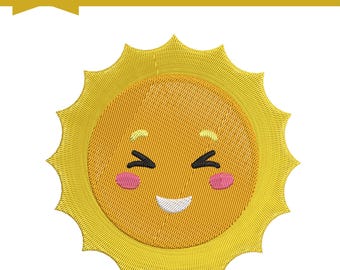 Sun Embroidery Digital File, Machine Embroidery Design, 6 Sizes, Instant Download