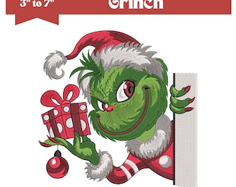 Grinch Embroidery Design, Christmas Machine Embroidery Design, 9 Sizes, Instant Download
