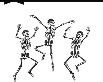 Skeleton Embroidery Design, Dancing Embroidery File, 9 Sizes, Instant Download