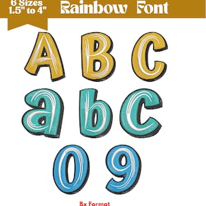 BX Machine Embroidery Font, A to Z Alphabet Embroidery, Capital and Small Letters, Machine Embroidery Design, Alphabet Embroidery , 6 Sizes