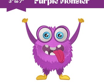 Lustige Monster Stickdatei, Maschinenstickerei, 9 Größen, Instant Download