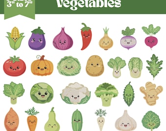 Vegetables Embroidery Bundle , Machine Embroidery File, 9 Sizes (Instant Download)
