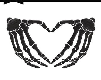 Skeleton Hands Embroidery Design, Machine Embroidery File, 9 Sizes, Instant Download