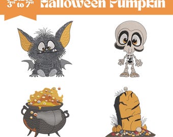 Halloween-Stickmuster, Geister, Feiertags-Stickdatei (9 Größen) (Sofort-Download)