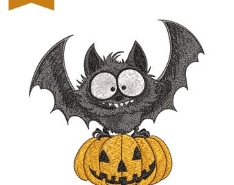 Bat Embroidery Design, Halloween Embroidery Machine Files, 9 Sizes, Instant Download