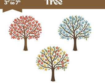 Blumenbaum Stickdatei, Maschinenstickerei, 9 Größen, Instant Download