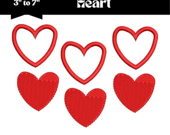 Love Heart Frame Embroidery Pattern, Machine Embroidery Design, 9 Sizes, Instant Download