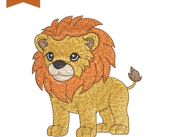 Lion Embroidery Design, Wild Animal Embroidery Machine File, 9 Sizes, Instant Download
