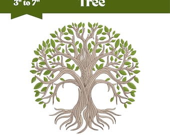 Mini Baum Stickdatei, Maschinenstickerei, 9 Größen, Instant Download